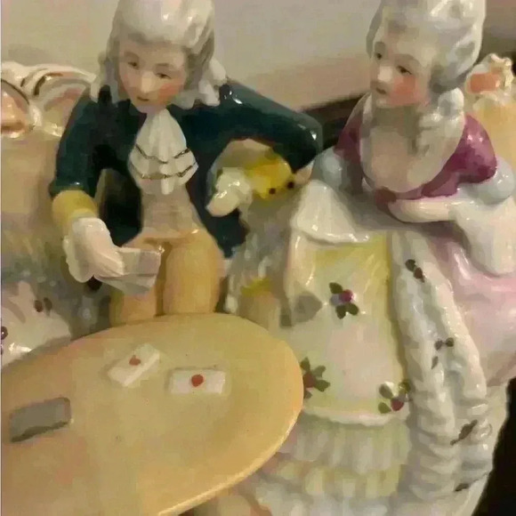 Vintage Grafenthal Victorian card players porcelain Stamped 1859 - Picture 3 of 10